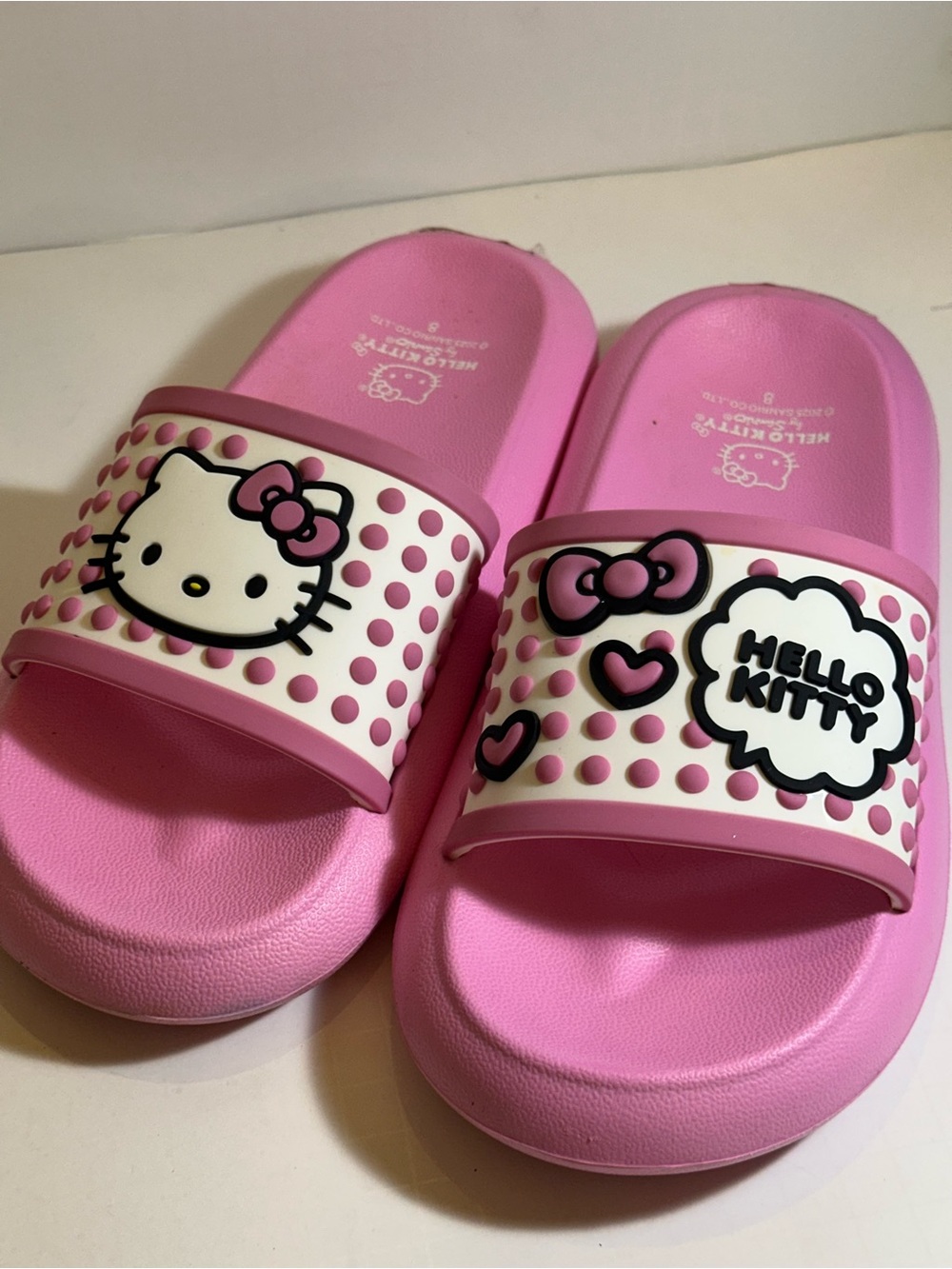 Hello Kitty Pink Slides Size 8 Sanrio Kawaii Y2K Bubblegum Slide Sandals - Picture 4 of 12